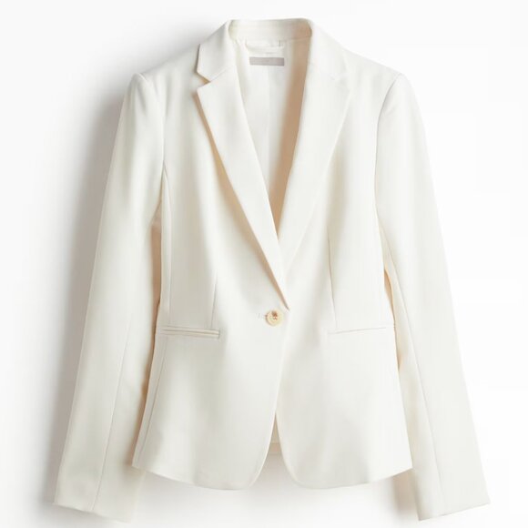 NWOT H&M Cream Fitted Jacket Blazer - Picture 2 of 8